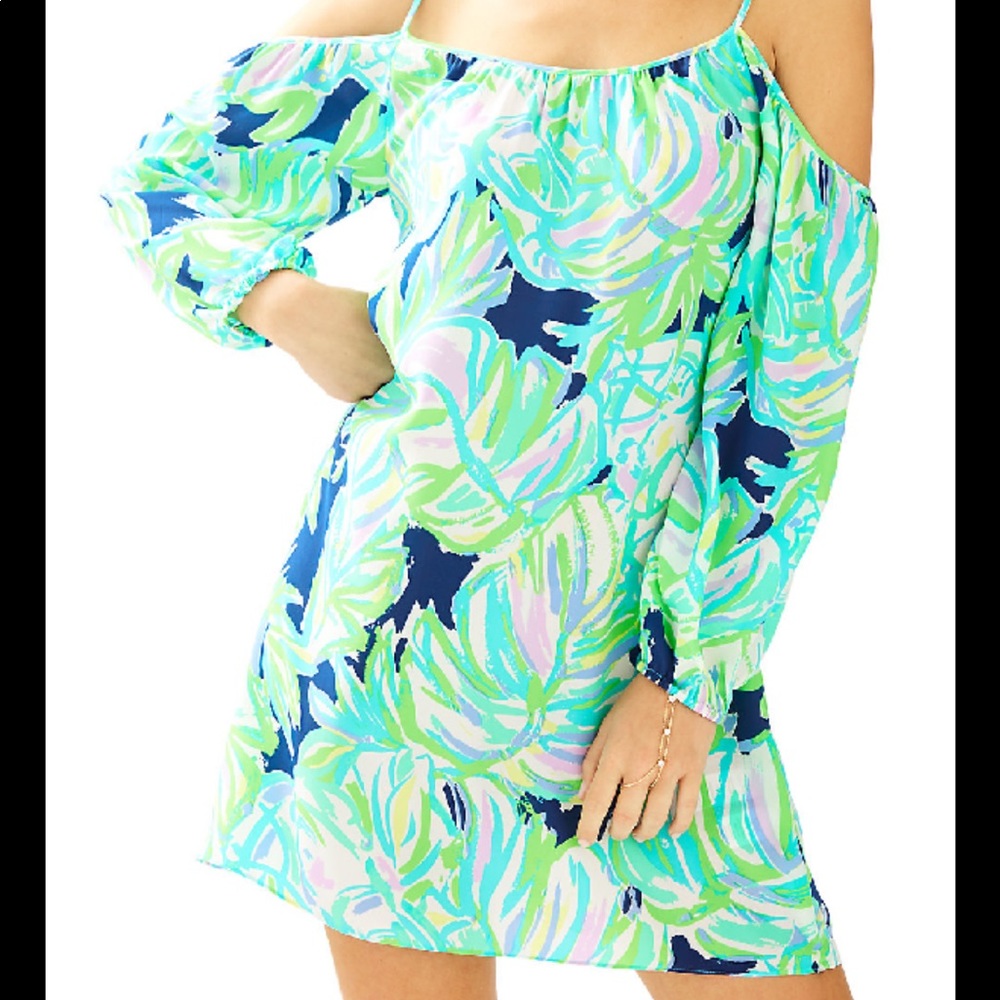 Lilly Pulitzer Candace Open Shoulder Dress Silk